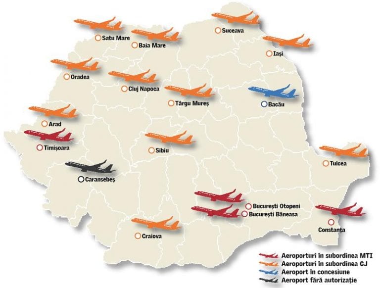 Fonduri pentru aeroporturile regionale din Sibiu, Cluj, Iași, Craiova și Bacău