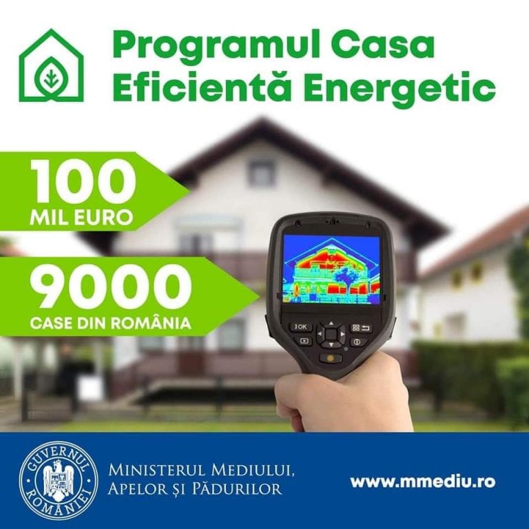 Programul „Casa Eficientă Energetic” începe pe 15 septembrie 2020