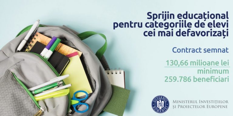 Haine și rechizite din fonduri europene pentru elevi defavorizați