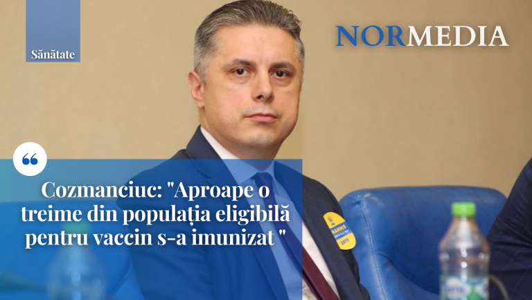 Cozmanciuc: Aproape o treime din populația eligibilă pentru vaccin s-a imunizat
