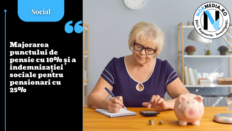 Majorarea punctului de pensie cu 10% și a indemnizației sociale pentru pensionari cu 25%
