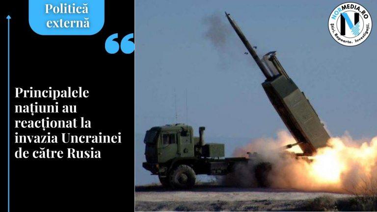 Principalele națiuni au reacționat la invazia Ucrainei de către Rusia