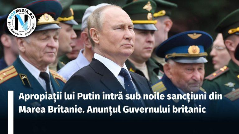 Apropiații lui Putin intră sub noile sancțiuni din Marea Britanie. Anunțul Guvernului britanic