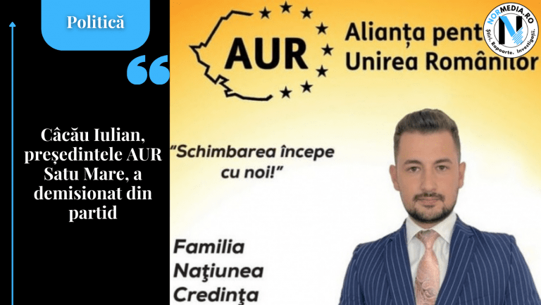 Iulian Câcău, președinte al AUR Satu Mare, a demisionat din partid