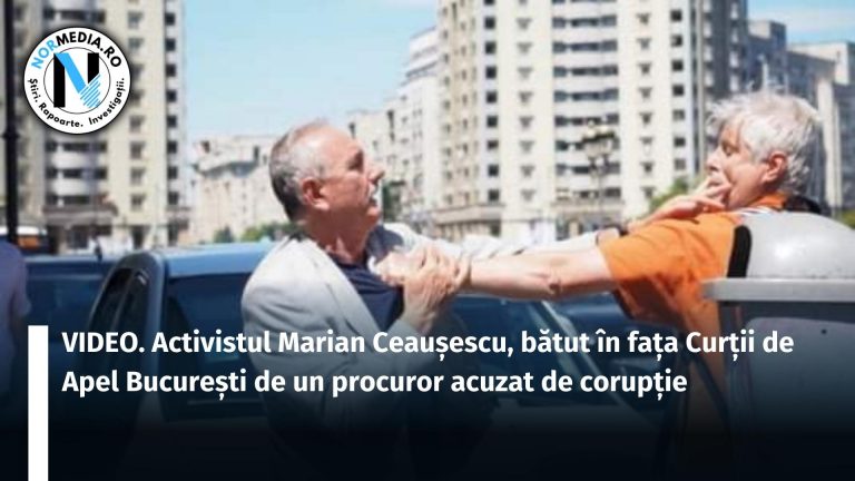 VIDEO. Activistul Marian Ceaușescu, bătut în fața Curții de Apel București de un procuror acuzat de corupție