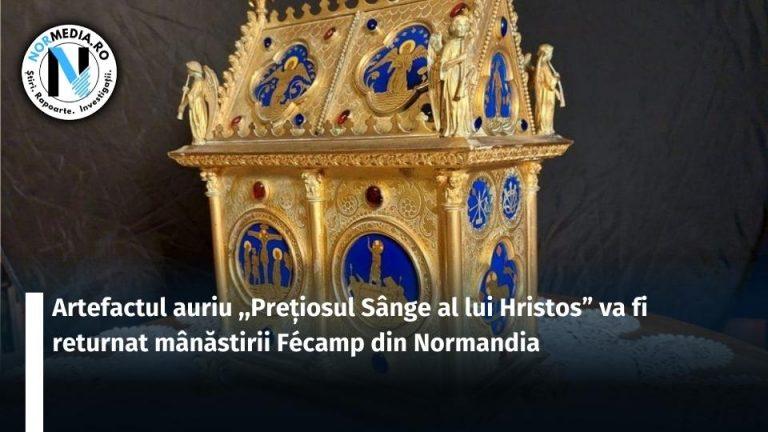 Artefactul auriu ,,Prețiosul Sânge al lui Hristos” va fi returnat mânăstirii Fécamp din Normandia