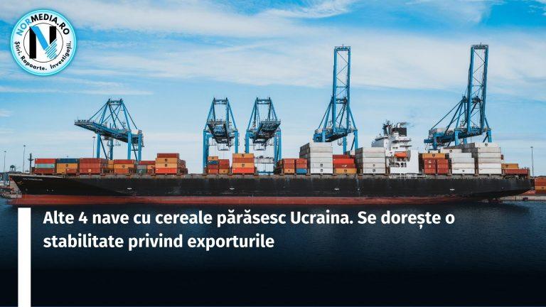 Alte 4 nave cu cereale părăsesc Ucraina. Se dorește o stabilitate privind exporturile