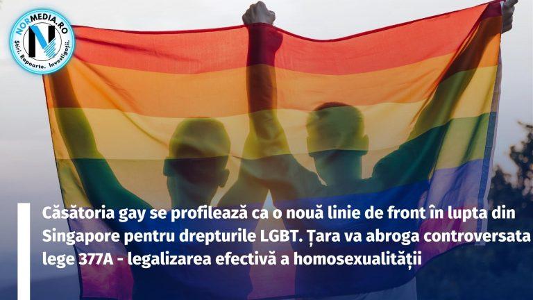 Căsătoria gay se profilează ca o nouă linie de front în lupta din Singapore pentru drepturile LGBT. Țara va abroga controversata lege 377A – legalizarea efectivă a homosexualității