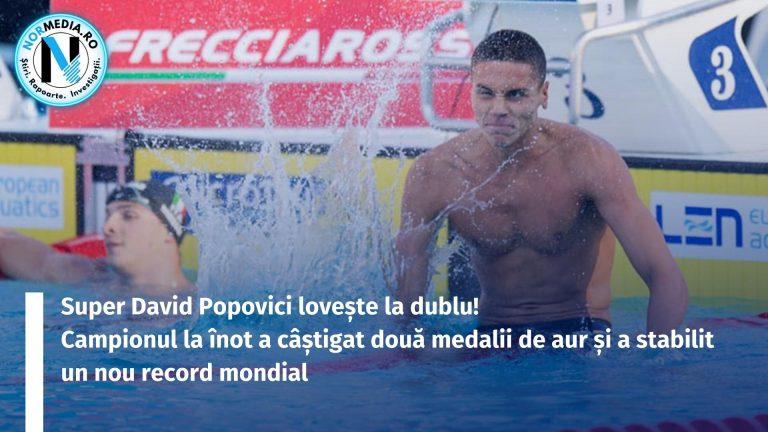 VIDEO. Super David Popovici lovește la dublu! Campionul la înot a câștigat 2 medalii de aur și a stabilit un nou record mondial