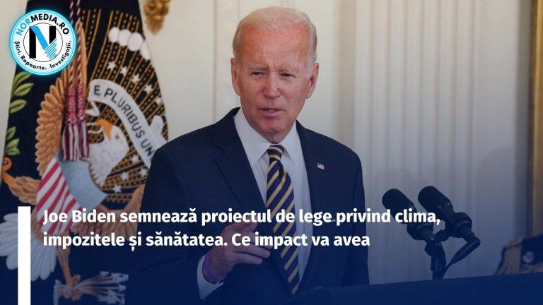 Joe Biden semnează proiectul de lege privind clima, impozitele și sănătatea. Ce impact va avea