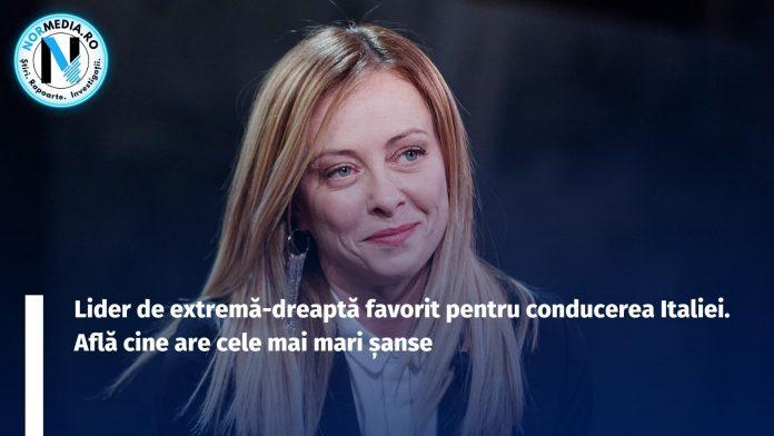 Lider de extremă-dreaptă favorit pentru conducerea Italiei. Află cine are cele mai mari șanse
