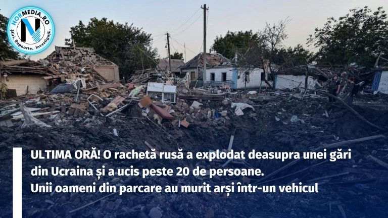 ULTIMA ORĂ! O rachetă rusă a explodat deasupra unei gări din Ucraina și a ucis peste 20 de persoane. Unii oameni din parcare au murit arși într-un vehicul
