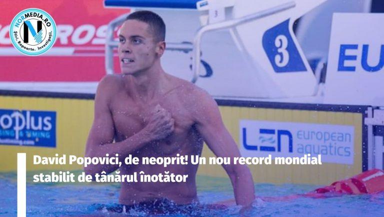 David Popovici, de neoprit! Un nou record mondial stabilit de tânărul înotător