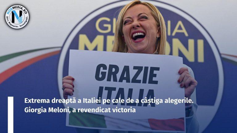 Extrema dreaptă a Italiei pe cale de a câștiga alegerile. Giorgia Meloni, a revendicat victoria