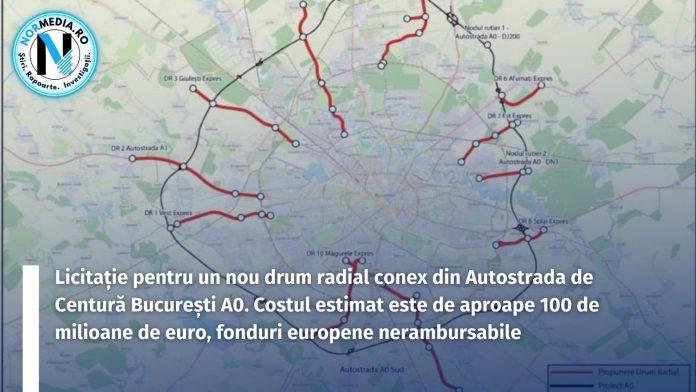 Licitație pentru un nou drum radial conex din Autostrada de Centură București A0. Costul estimat este de aproape 100 de milioane de euro, fonduri europene nerambursabile