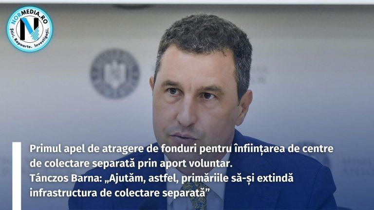 Primul apel de atragere de fonduri pentru înființarea de centre de colectare separată prin aport voluntar. Tánczos Barna: „Ajutăm, astfel, primăriile să-și extindă infrastructura de colectare separată”