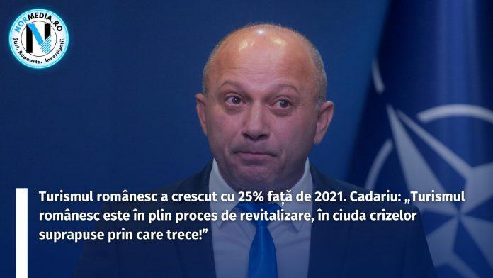 Turismul românesc a crescut cu 25% față de 2021. Cadariu: „Turismul românesc este în plin proces de revitalizare, în ciuda crizelor suprapuse prin care trece!”