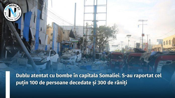Dublu atentat cu bombe în capitala Somaliei. S-au raportat cel puțin 100 de persoane decedate și 300 de răniți