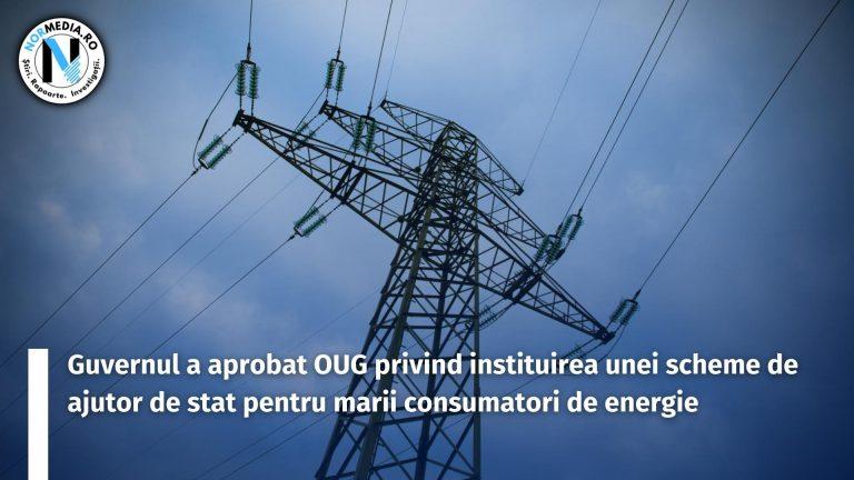 Ministerul Energiei: OUG privind instituirea unei scheme de ajutor de stat pentru marii consumatori de energie