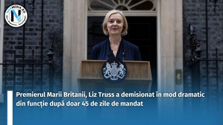 Premierul Marii Britanii, Liz Truss a demisionat în mod dramatic din funcție după doar 45 de zile de mandat