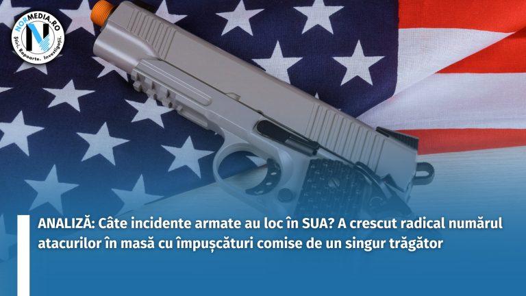 ANALIZĂ: Câte incidente armate au loc în SUA? A crescut radical numărul atacurilor în masă cu împușcături comise de un singur trăgător
