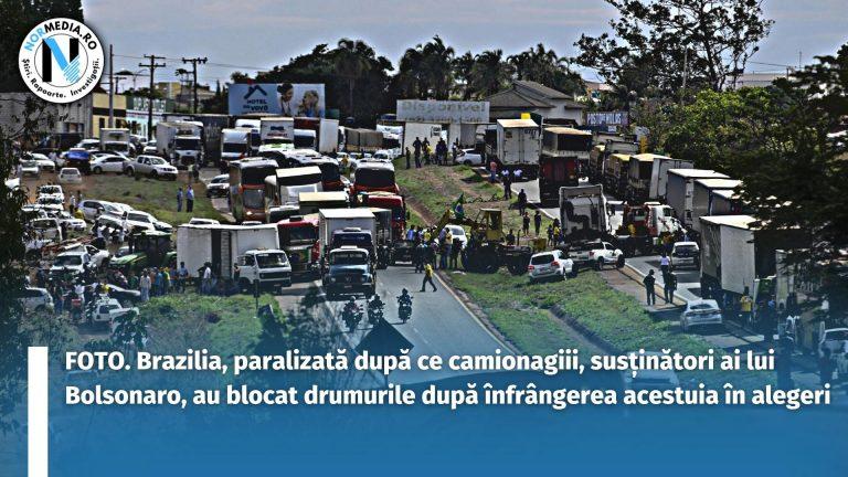 FOTO. Brazilia, paralizată după ce camionagiii, susținători ai lui Bolsonaro, au blocat drumurile după înfrângerea acestuia în alegeri
