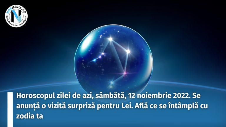 Horoscopul zilei de azi, sâmbătă, 12 noiembrie 2022. Se anunță o vizită surpriză pentru Lei. Află ce se întâmplă cu zodia ta