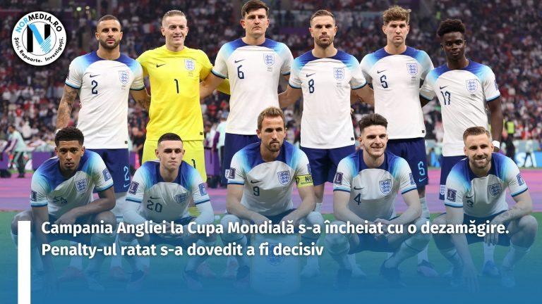 VIDEO. Campania Angliei la Cupa Mondială s-a încheiat cu o dezamăgire. Penalty-ul ratat s-a dovedit a fi decisiv