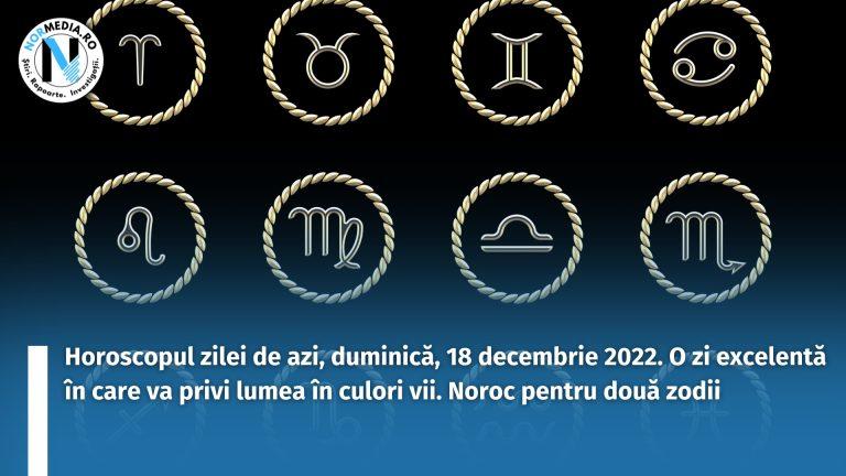 Horoscopul zilei de azi, duminică, 18 decembrie 2022. O zi excelentă în care va privi lumea în culori vii. Noroc pentru două zodii