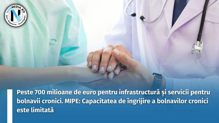 Peste 700 milioane de euro pentru infrastructură și servicii pentru bolnavii cronici. MIPE: Capacitatea de îngrijire a bolnavilor cronici este limitată