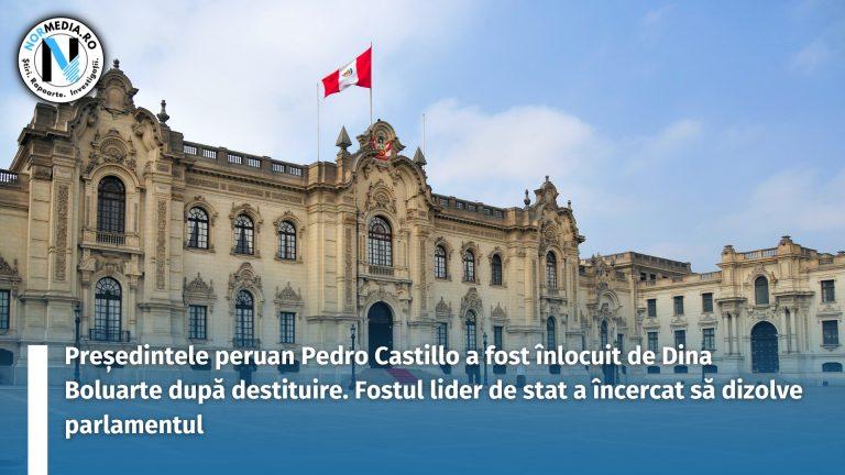 Președintele peruan Pedro Castillo a fost înlocuit de Dina Boluarte după destituire. Fostul lider de stat a încercat să dizolve parlamentul