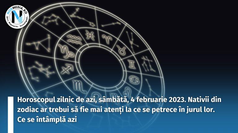 Horoscopul zilnic de azi, sâmbătă, 4 februarie 2023. Nativii din zodiac ar trebui să fie mai atenți la ce se petrece în jurul lor. Ce se întâmplă azi