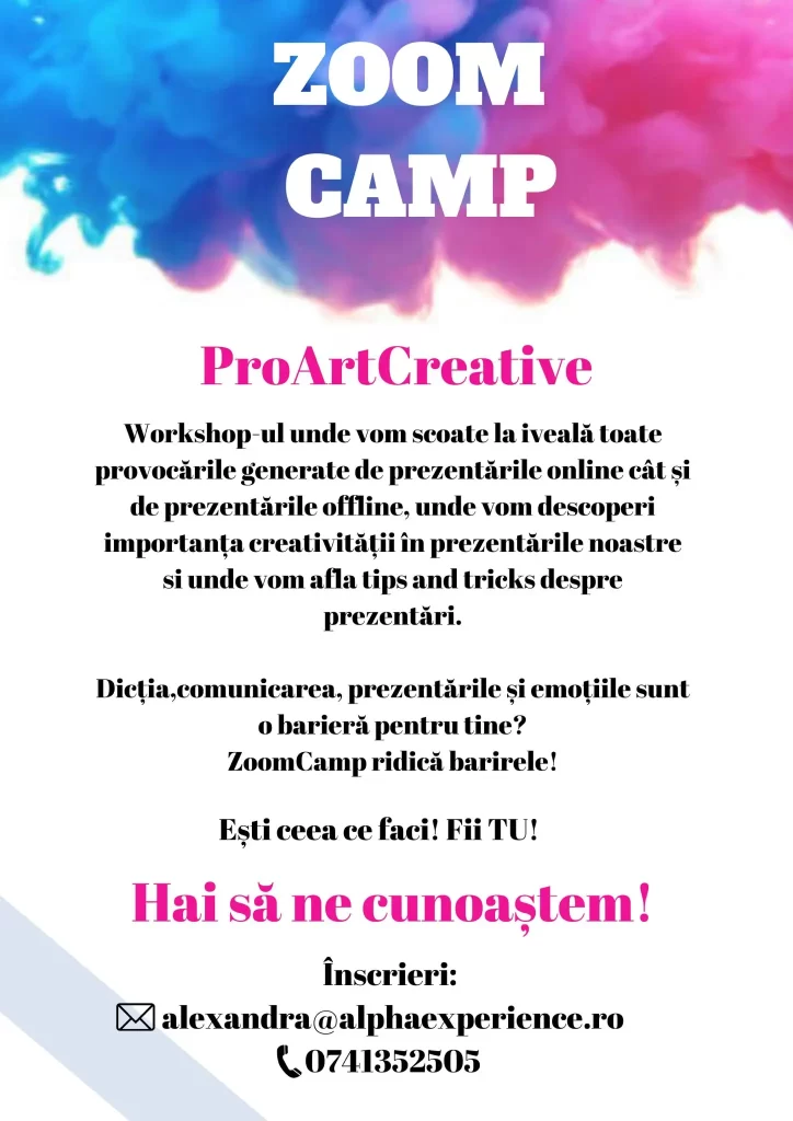 ZoomCamp ediția lll, participă acum! Totul despre workshop-ul ProArtCreative