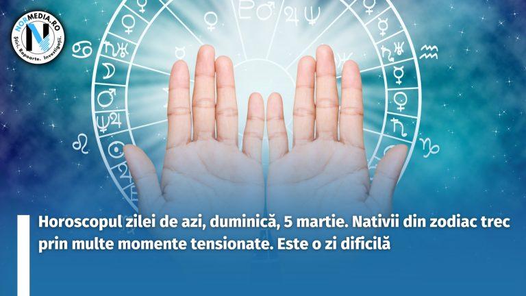 Horoscopul zilei de azi, duminică, 5 martie. Nativii din zodiac trec prin multe momente tensionate. Este o zi dificilă