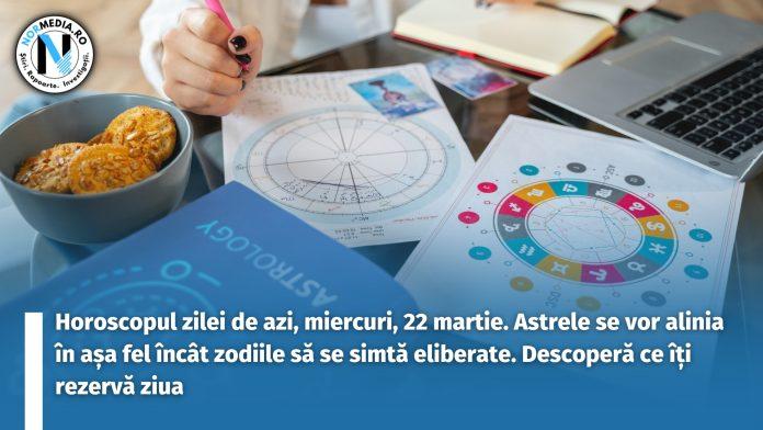 Horoscopul zilei de azi, miercuri, 22 martie. Astrele se vor alinia în așa fel încât zodiile să se simtă eliberate. Descoperă ce îți rezervă ziua