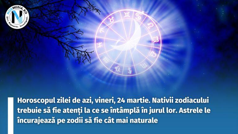 Horoscopul zilei de azi, vineri, 24 martie. Nativii zodiacului trebuie să fie atenți la ce se întâmplă în jurul lor. Astrele le încurajează pe zodii să fie cât mai naturale