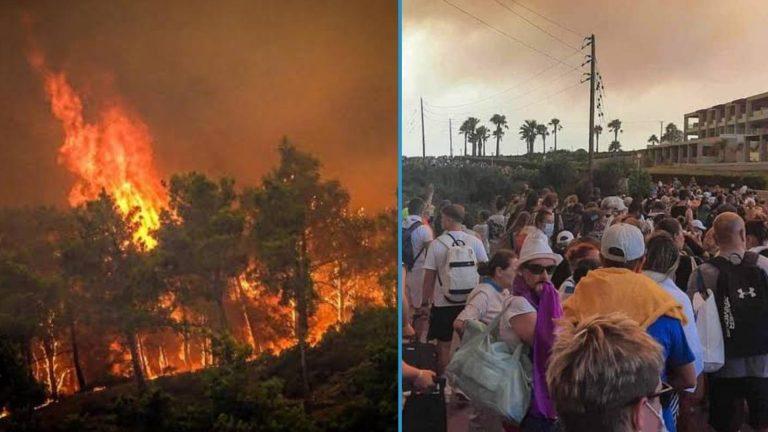 Rodos, în flăcări! Grecia este devastată de incendii în timp ce peste 20.000 de persoane au fost evacuate. Imagini din satelit
