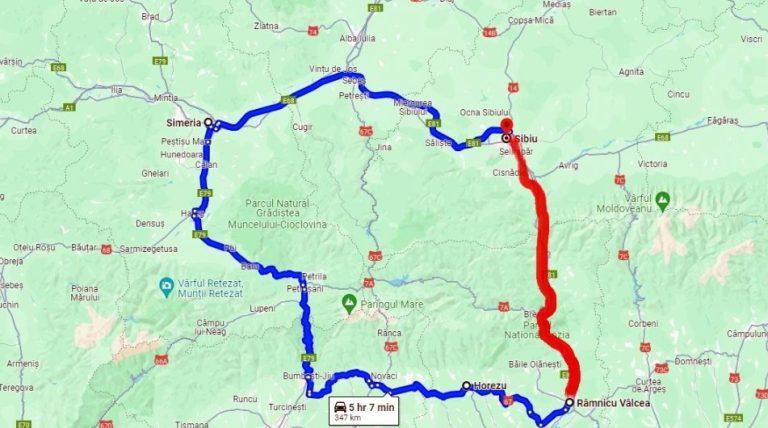 Circulație închisă pe DN 7 Valea Oltului. Care este orarul de circulație rutieră și feroviară, ce alternative sunt