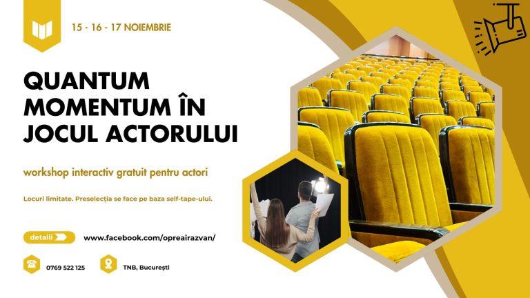 Cercetare inedită în lumea teatrului: Quantum Momentum în Jocul Actorului (Adv)