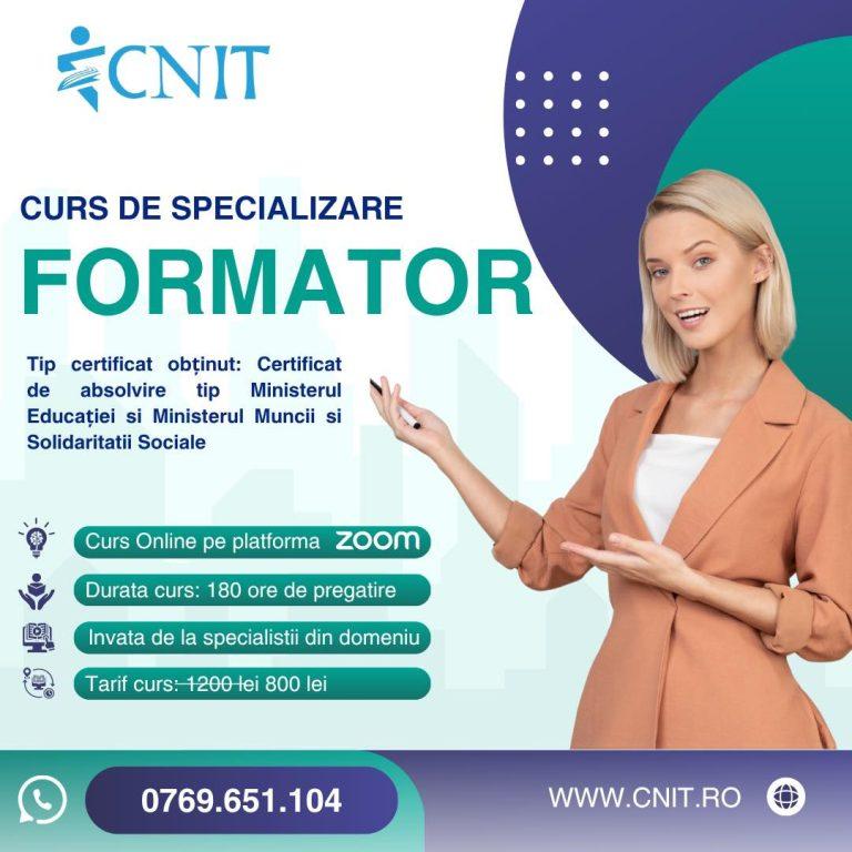CNIT deschide înscrierile pentru cursul de specializare „Formator” – sesiunea august 2025