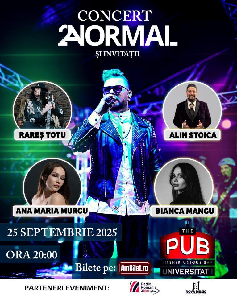 Concert 2NormaL & invitații – O seară unică de muzică live, pe 25 septembrie, la The Pub Universității
