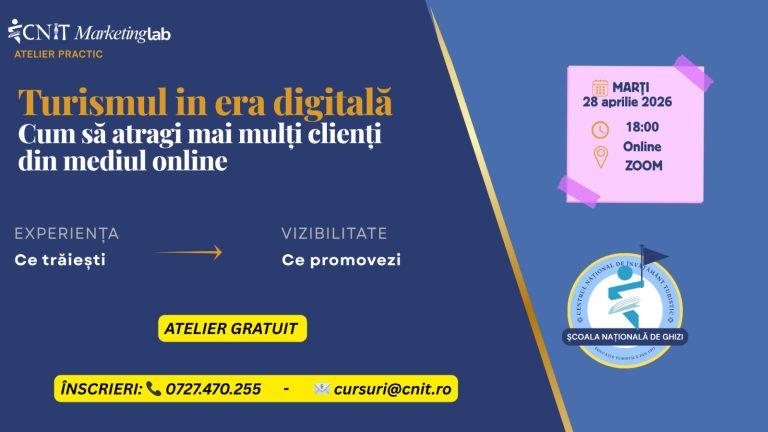 Atelier gratuit de marketing în turism: „Turismul în era digitală” – cum să atragi mai mulți clienți din mediul online