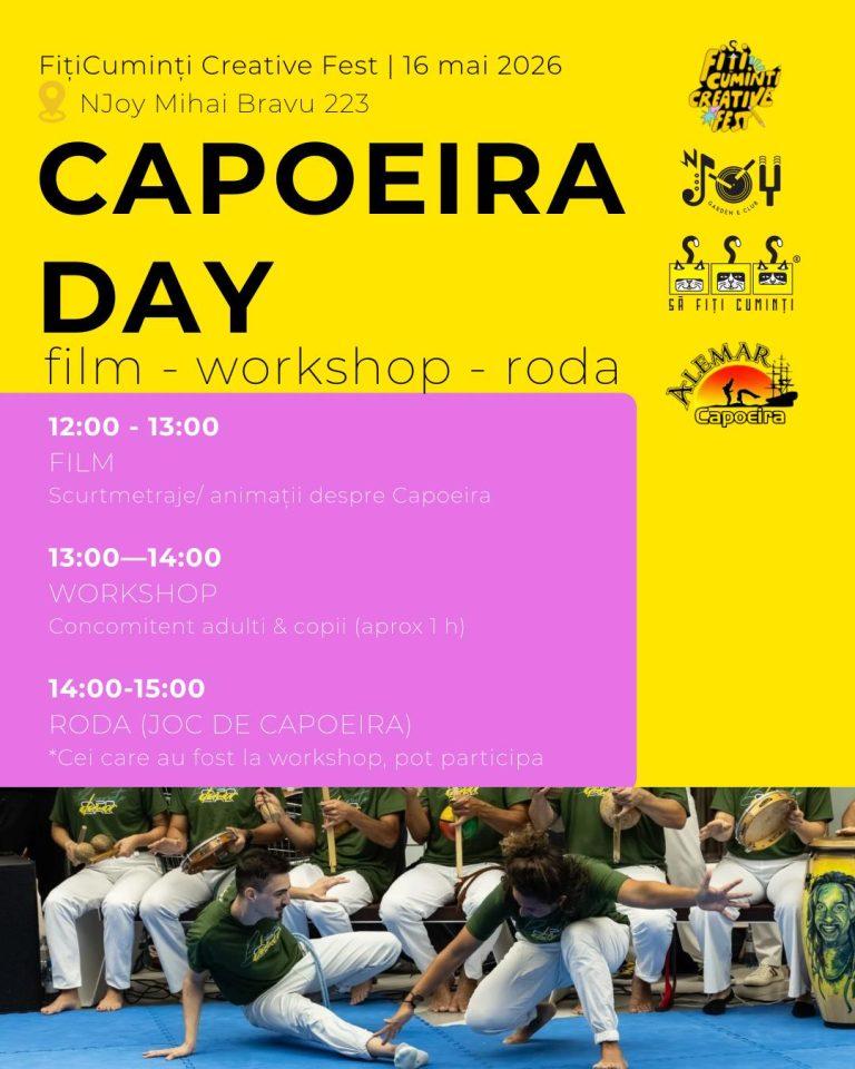 Workshop de capoeira, experiență braziliană și energie autentică pe 16 mai